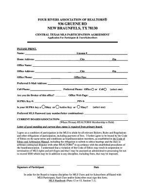 Central Texas MLS Participation Agreement