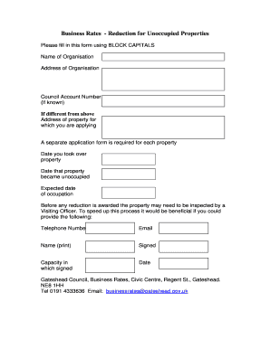 Business Rates Reduction Application