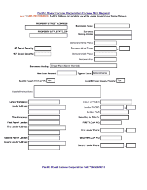 Escrow Refinance Request Form