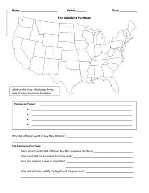 Louisiana Purchase Worksheet