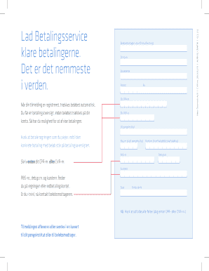 Danish Automatic Payment Registration Form