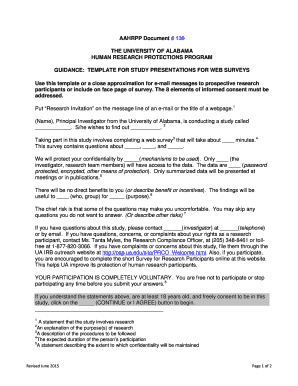 University of Alabama Research Invitation Template