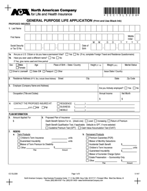 Life Insurance Application Form