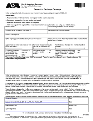 Request to Exchange Coverage Form