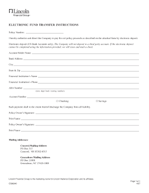 Electronic Fund Transfer Authorization Form
