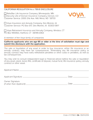 California Insurance Disclosure Form