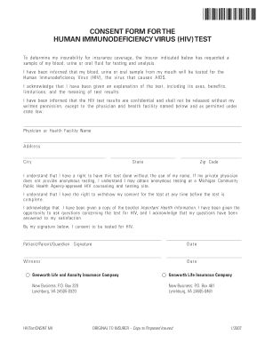 HIV Test Consent Form