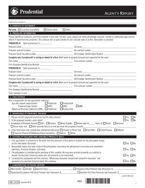 Agent's Report for Insurance Application