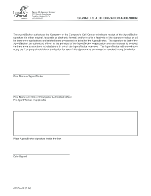 Signature Authorization Addendum