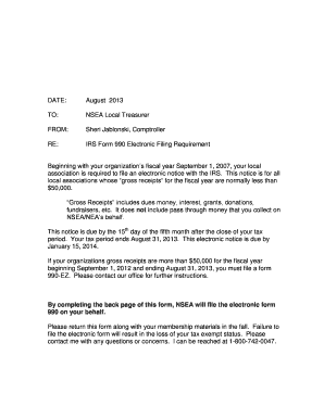 IRS Form 990 Electronic Filing Requirement