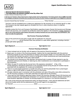 Agent Certification Form