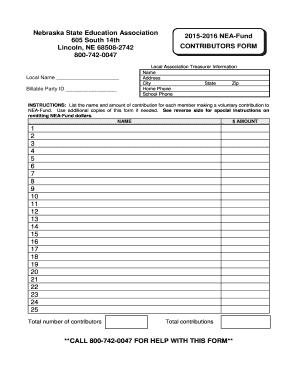 NEA-Fund Contributors Form