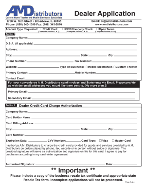 Dealer Application Form