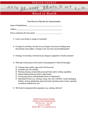 Food Service Permit Application Form
