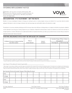 Wyoming Replacement Notice