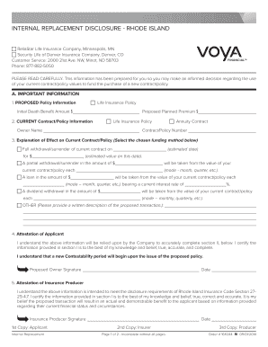 Rhode Island Life Insurance Replacement Disclosure