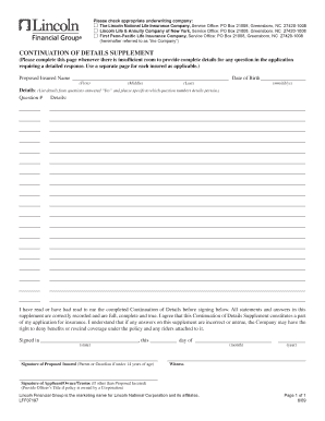 Continuation of Details Supplement