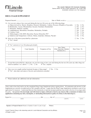 Drug Usage Supplement