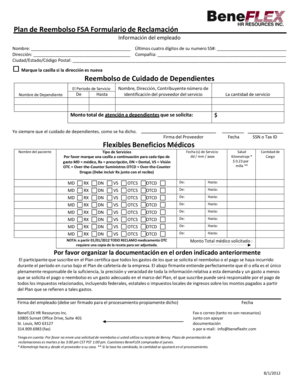 Plan de Reembolso FSA Formulario de Reclamación