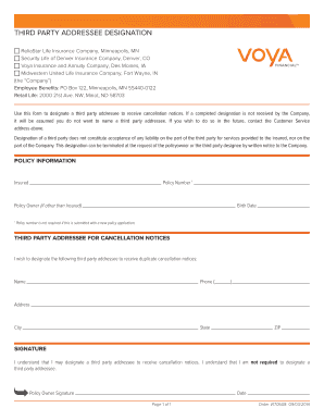 Third Party Addressee Designation Form