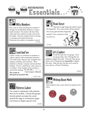 Grade 1 Mathematics Worksheets