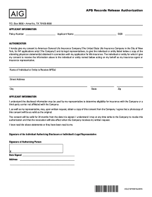 APS Records Release Authorization