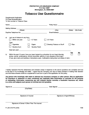 Tobacco Use Questionnaire