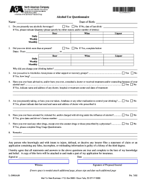 Alcohol Use Questionnaire