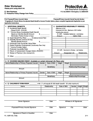 Rider Worksheet
