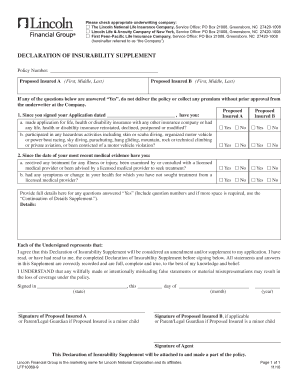 Declaration of Insurability Supplement