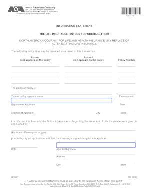 Life Insurance Replacement Information Statement