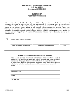 Post-Test Counseling Election Form