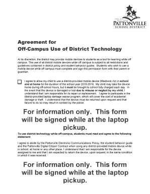 Off-Campus Use of District Technology Agreement