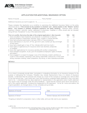 Application for Additional Insurance Option
