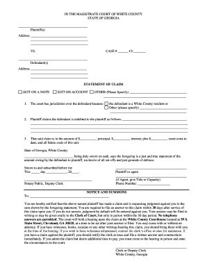 Georgia Statement of Claim