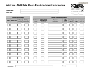 Joint Use Pole Attachment Information Form