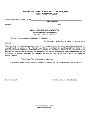 Final Decree of Adoption