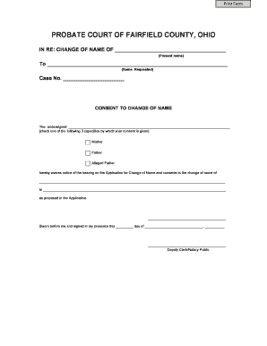 Consent to Change of Name