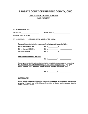 Ohio Fiduciary Fee Calculation Form