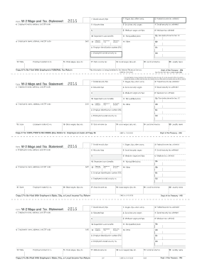Form W-2 Wage and Tax Statement 2015