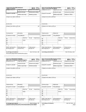 IRS Form W-2 Wage and Tax Statement