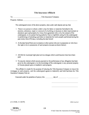 Title Insurance Affidavit