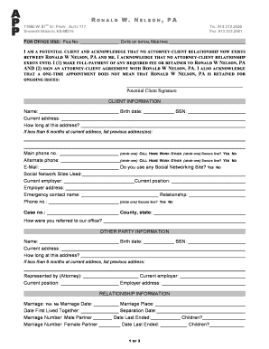Potential Client Intake Form