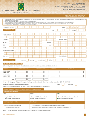Oasis Global Investment Fund Application Form