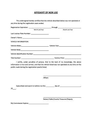 Affidavit of Non Use