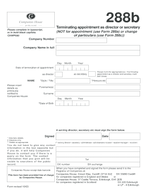 Termination of Director or Secretary Appointment