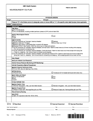 Neurosurgery ICU Plan