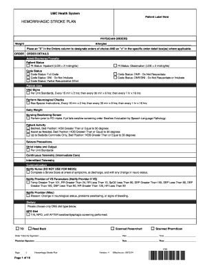 Hemorrhagic Stroke Plan