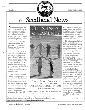 Number 84 Spring Equinox 2004 the Seedhead News In the dog days before our once again emerge from their summer monsoons begin, the eleven months of entombment desert appears irrevocably dead, especially during this with furious impulse