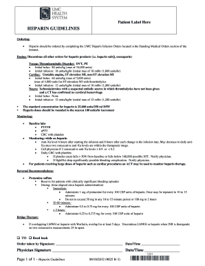 Heparin Infusion Guidelines